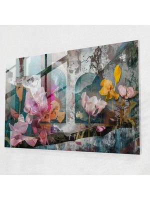 Painted Anarchy Büyük Boy Çiçek Bahçesi Duvar Süslemesi - Sürrealizm Sanatı, Cam Duvar Sanatı, Sürrealizm Sanatı, Deforme, 45X30