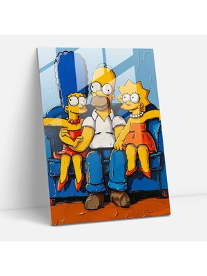 Painted Anarchy Simpsons Cam Baskı - Simpsonlar, Ev Dekorasyonu, Duvar Dekorasyonu, Cam Duvar Tablosu, 30X45