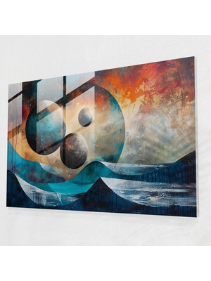 Painted Anarchy Yüzen Küreler Uzay Cam Duvar Sanatı - Sürrealizm Sanatı, Ev Dekorasyonu, Sürrealizm Sanatı, Cam Duvar Sanatı, 45X30