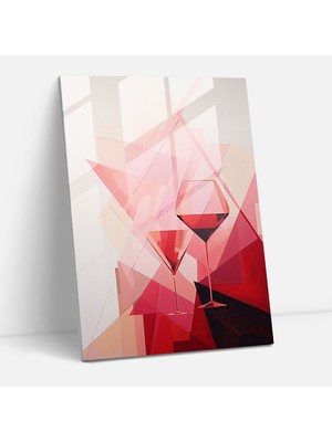 Painted Anarchy Geometrik Şarap Üçgenleri Cam Baskı - Şarap, Geometrik Soyutlama, Şarap, Cam Sanatı, 30X45