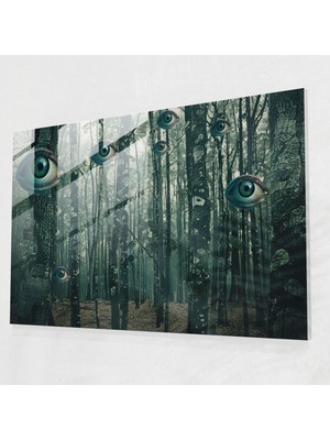 Painted Anarchy Esrarengiz Gözler Orman Cam Baskı - Sürrealizm Sanatı, Sürrealizm Sanatı, Cam Sanatı, Cam Baskı, 45X30