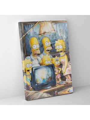 Painted Anarchy Simpsons Kanvas Tablo - Klasik Suluboya Tablo - Simpsonlar, Simpsonlar, Kanvas Tablo, Kanvas Tablo, 30X50