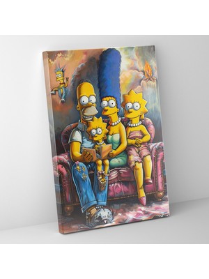 Painted Anarchy Simpsons Kanvas Tablo - Klasik El Boyaması Portre - Simpsonlar, Kanvas Tablo, Ev Dekorasyonu, Simpson Ailesi, 30X50