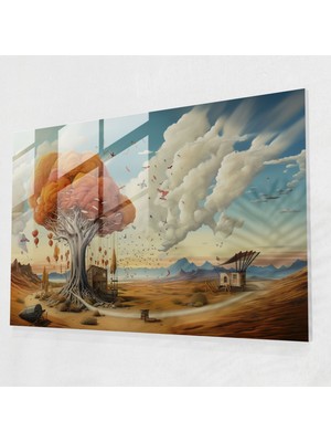 Painted Anarchy Amerika Haritası Cam Baskı - Gerçeküstü Manzara - Amerika Birleşik Devletleri Haritası, Modern Sanat, Duvar Dekorasyonu, Gerçekliği Harmanlama, 45X30