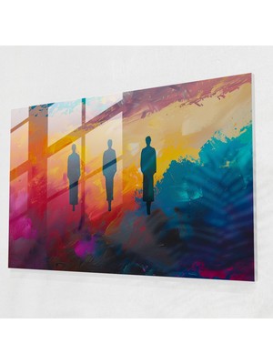Painted Anarchy Sürrealizm Sanatı Cam Baskı - Canlı Gökyüzünde Soyut Figürler - Sürrealizm Sanatı, Canlı, Cam Baskı, Soyut, 45X30