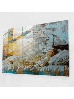 Painted Anarchy Vincent Van Gogh Yatak Odası Cam Duvar Sanatı - Vincent Van Gogh, Cam Duvar Sanatı, Vincent Van Gogh, Modern Sanat, 45X30