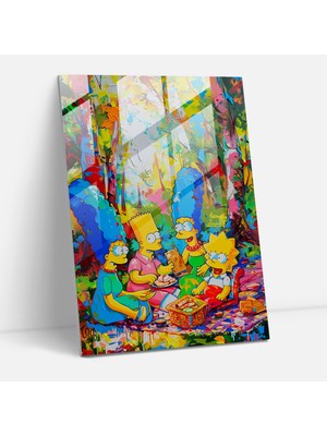 Painted Anarchy Simpsons Cam Baskı - Simpsonlar, Modern Sanat, Renkli, Ev Dekorasyonu, 30X45