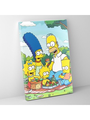 Painted Anarchy Simpsonlar Kanvas Tablo - Aile Pikniği - Simpsonlar, Duvar Tablosu, Kanvas Tablo, Aile, 30X50