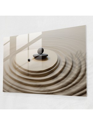 Painted Anarchy Cam Baskı: Minimalist Zen Bahçesi - Zen Bahçesi, Cam Duvar Sanatı, Cam Sanatı, Minimalist Sanat Eseri, 45X30