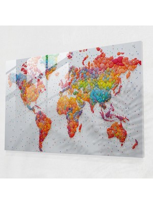 Painted Anarchy Dünya Haritası 2 Ev Dekorasyonu - Dünya Haritası 2, Dünya Haritası 2, Duvar Dekorasyonu, Noktacılık Başyapıtı, 45X30