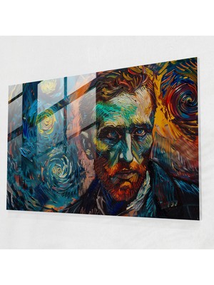 Painted Anarchy Vincent Van Gogh Cam Baskı: Otoportre Cam Duvar Sanatı - Vincent Van Gogh, Modern Sanat, Cam Baskı, Duvar Dekorasyonu, 45X30