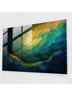 Vincent Van Gogh Cam Baskı - Yıldızlı Gece Gökyüzü - Vincent Van Gogh, Duvar Dekorasyonu, Modern Sanat, Vincent Van Gogh, 45X30