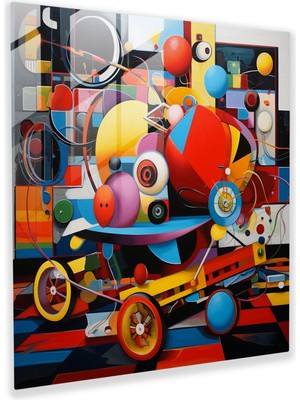 Painted Anarchy Anaokulu Cam Baskı - Soyut Oyuncak Koleksiyonu - Anaokulu, Cam Sanatı, Cam Baskı, Anaokulu Teması, 30X30