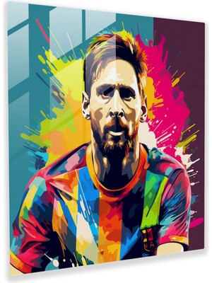 Painted Anarchy Lionel Messi Cam Duvar Sanatı - Pop Art'tan Esinlenen Cam Baskı - Lionel Messi, Cam Baskı, Pop Art'tan Esinlenen, Cam Sanatı, 30X30