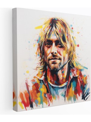 Painted Anarchy Kurt Cobain Cam Baskı - Soyut Dışavurumcu Sanat - Kurt Cobain, Duvar Dekorasyonu, Cam Baskı, Cam Sanatı, 30X30