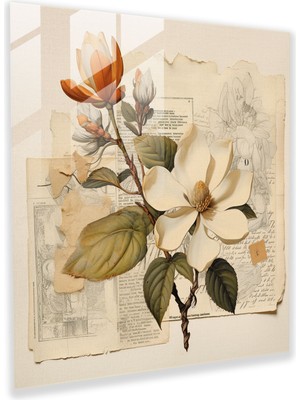 Painted Anarchy Vintage Manolya Cam Baskı - Manolya, Cam Baskı, Cam Duvar Sanatı, Modern Sanat, 30X30