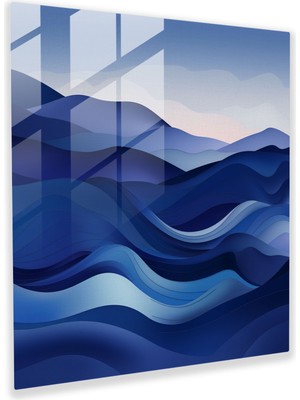 Painted Anarchy Lacivert Soyut Manzara Cam Baskı - Lacivert, Cam Baskı, Soyut Manzara, Lacivert, 30X30