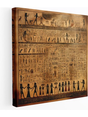 Painted Anarchy Papirüs Kanvas Tablo - Mısır Yaratılışı Duvar Tablosu - Papirüs, Antik Mısır, Kanvas Tablo, Duvar Dekorasyonu, 30X30