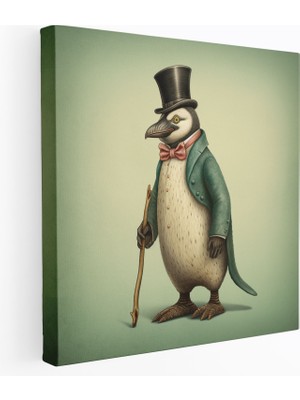 Painted Anarchy Vintage Penguen Kanvas Tablo Duvar Dekorasyonu - Penguen, Duvar Dekorasyonu, Penguen, Ev Dekorasyonu, 30X30
