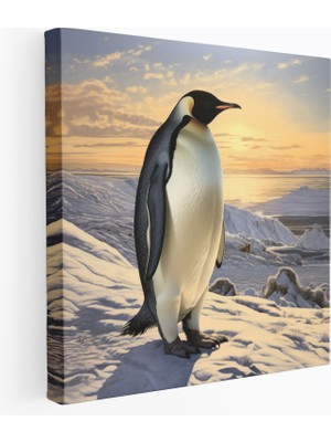 Painted Anarchy Penguen Duvar Sanatı - Imparator Penguen Gerçekçi Yağlıboya Tablo - Penguen, Ev Dekorasyonu, Imparator Penguen Tablosu, Gerçekçi Penguen Sanatı, 30X30