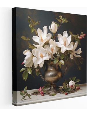 Painted Anarchy Manolya Duvar Dekorasyonu: Vintage Esintili Tablo - Manolya, Duvar Dekorasyonu, Duvar Sanatı, Ev Dekorasyonu, 30X30