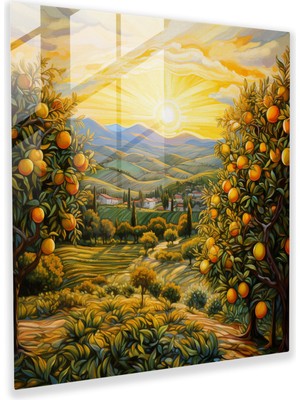 Painted Anarchy Limon Ağacı Cam Baskı - Cam Üzerine Yağlıboya Tablo - Limon Ağacı, Ev Dekorasyonu, Cam Baskı, Duvar Dekorasyonu, 30X30