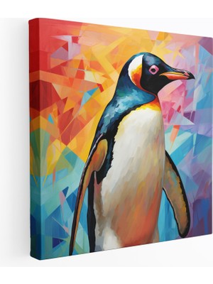Painted Anarchy Penguen Duvar Dekorasyonu - Soyut Geometrik Penguen Tablosu - Penguen, Geometrik Penguen Sanatı, Penguen Duvar Dekorasyonu, Benzersiz Penguen Sanatı, 30X30