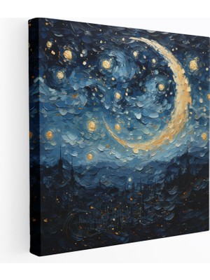 Painted Anarchy Gece Yarısı Serenadı Duvar Sanatı - Gece Yarısı, Empresyonist, Yıldızlı Gece Gökyüzü, Kanvas, 30X30