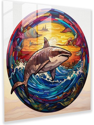 Painted Anarchy Renkli Vitray Penguen Duvar Süslemesi - Penguen, Ev Dekorasyonu, Penguen, Başyapıt, 30X30