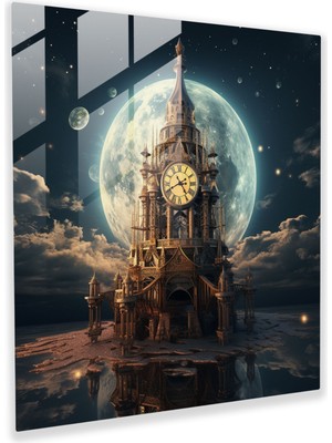 Gece Yarısı Saati Cam Duvar Tablosu - Gece Yarısı, Gece Yarısı, Ev Dekorasyonu, Cam Duvar Sanatı, 30X30