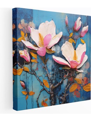 Painted Anarchy Manolya Kanvas Tablo - Manolya, Ev Dekorasyonu, Duvar Dekorasyonu, Canlı Renkler, 30X30