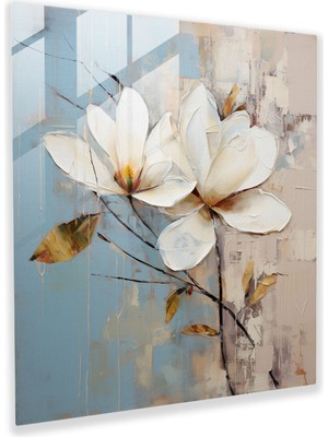 Painted Anarchy Manolya Cam Baskı - Hayali Gerçeklik - Manolya, Soyut Fırça Darbeleri, Cam Duvar Sanatı, Cam Sanatı, 30X30