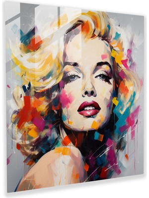Painted Anarchy Soyut Ekspresyonist Marilyn Monroe Cam Baskı - Marilyn Monroe, Cam Sanatı, Cam Duvar Sanatı, Ev Dekorasyonu, 30X30