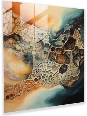 Painted Anarchy Nötr Cam Baskı - Organik Elementler - Nötr, Yumuşak Renkler, Modern Sanat, Nötr Cam Baskı, 30X30