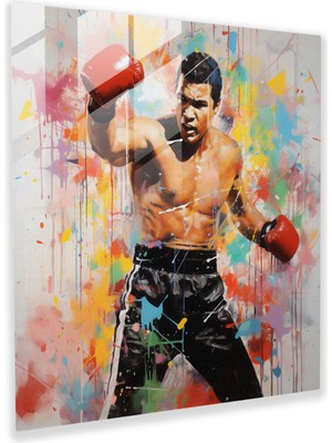 Painted Anarchy Muhammed Ali Cam Baskı - Muhammed Ali, Cam Sanatı, Muhammed Ali, Duvar Süslemesi, 30X30