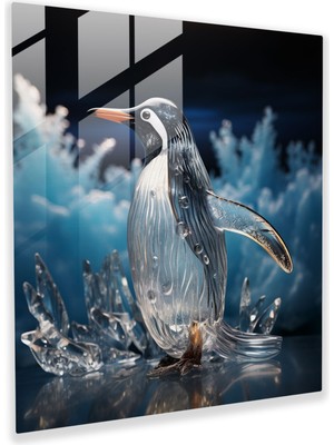 Painted Anarchy Doğadan Esinlenen Cam Baskı - Karlı Penguen - Penguen, Sakin, Doğadan Esinlenen, Cam Baskı, 30X30