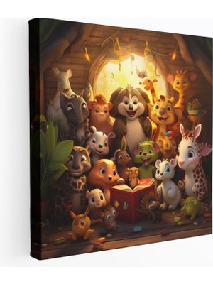 Painted Anarchy Kreş Kaprisli Dijital Kanvas Tablo - Çocuk Odası, Kaprisli Dijital Illüstrasyon, Duvar Sanatı, Kreş, 30X30