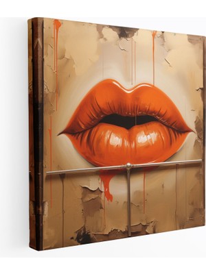 Painted Anarchy Tatlı Öpücük Duvar Tablosu - Öpücük, Kanvas Tablo, Ev Dekorasyonu, Duvar Süslemesi, 30X30