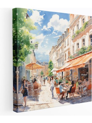 Painted Anarchy Pastel Kafe Sahnesi Kanvas Tablo - Büyüleyici Duvar Tablosu - Pastel, Duvar Dekorasyonu, Kanvas Tablo, Pastel, 30X30