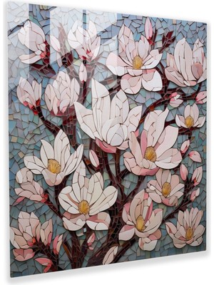 Painted Anarchy Geometrik Manolya Cam Baskı - Manolya, Modern Sanat, Duvar Dekorasyonu, Cam Duvar Sanatı, 30X30