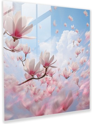 Painted Anarchy Manolya Düşleri Cam Baskı - Manolya, Cam Baskı, Gökyüzü, Yapraklar, 30X30