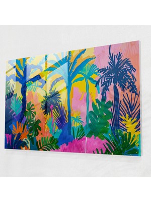 Henri Matisse Cam Sanatı - Tropikal Manzara - Henri Matisse, Tropikal Manzara, Ev Dekorasyonu, Cesur Renkler, 45X30