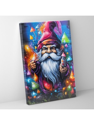 Painted Anarchy Gnome Duvar Sanatı - Renkli Grafiti Sanatı - Gnome, Büyülü Sokak Sanatı, Ev Dekorasyonu, Kanvas, 30X50