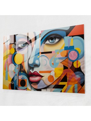 Painted Anarchy Graffiti Cam Baskı - Geometrik Şekillerden Mozaik - Graffiti, Graffiti, Cam Duvar Sanatı, Geometrik Şekiller, 45X30