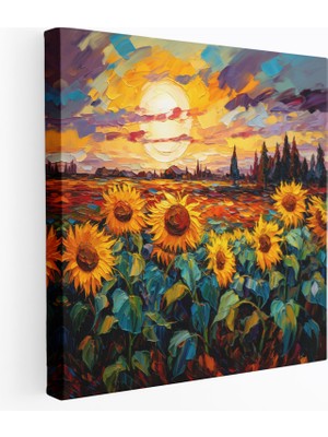Painted Anarchy Ayçiçeği Gün Batımı Kanvas Tablo - Gün Batımı, Gün Batımı, Başyapıt, Kanvas Tablo, 30X30