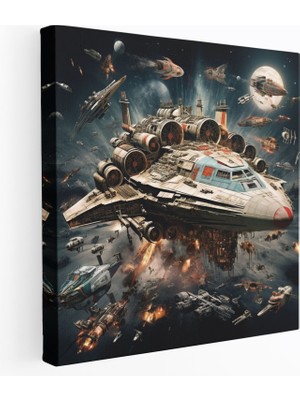 Painted Anarchy Yıldız Savaşları Kanvas Tablo - Galaktik Uzay Gemisi Kolajı - Yıldız Savaşları, Kanvas Tablo, Sıradışı Tasarım, Filo, 30X30