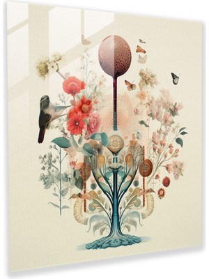 Painted Anarchy Hayat Ağacı Cam Baskı - Botanik Dijital Kolaj - Hayat Ağacı, Cam Baskı, Cam Duvar Sanatı, Cam Sanatı, 30X30