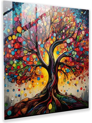 Painted Anarchy Hayat Ağacı Duvar Dekorasyonu - Pop Art Tablo - Kanvas Tablo - Hayat Ağacı, Cesur, Duvar Dekorasyonu, Hayat Ağacı, 30X30