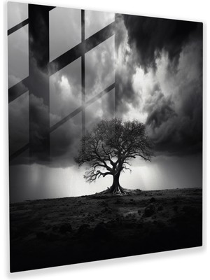 Painted Anarchy Hayat Ağacı Duvar Sanatı - Siyah Beyaz Fotoğraflı Kanvas Tablo - Hayat Ağacı, Kanvas Tablo, Kanvas Tablo, Duvar Sanatı, 30X30