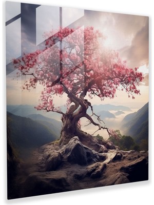 Ethereal Hayat Ağacı Cam Baskı - Hayat Ağacı, Cam Duvar Tablosu, Duvar Dekorasyonu, Cam Baskı, 30X30